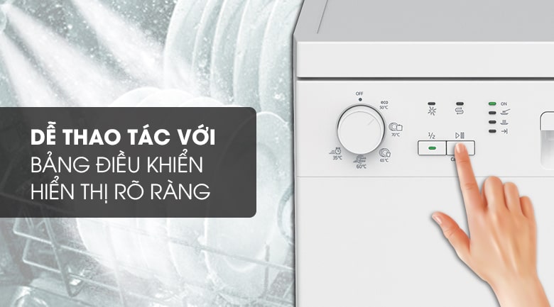 Máy rửa chén bát Beko DFN05311W 7 Bảng điều khiển hiển thị rõ ràng, dễ dàng thao tác