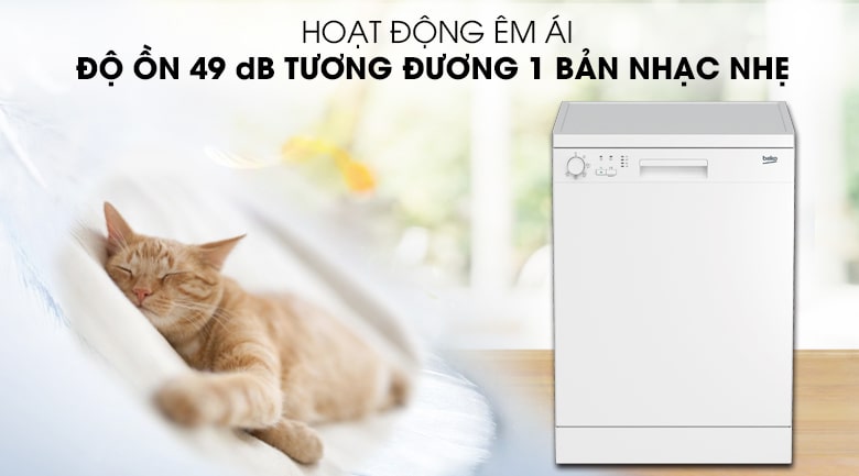 Máy rửa chén bát Beko DFN05311W 11 Vận hành êm ái, bền bỉ với độ ồn chỉ 49dB