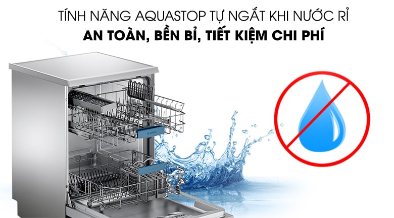 7. Tự ngắt nguồn nước khi có nước rò rỉ ra ngoài với tính năng Aquastop 