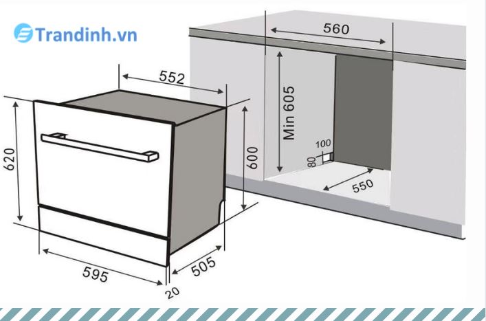 Thông số kỹ thuật của máy rửa bát Canzy CZ-DE8B05EU