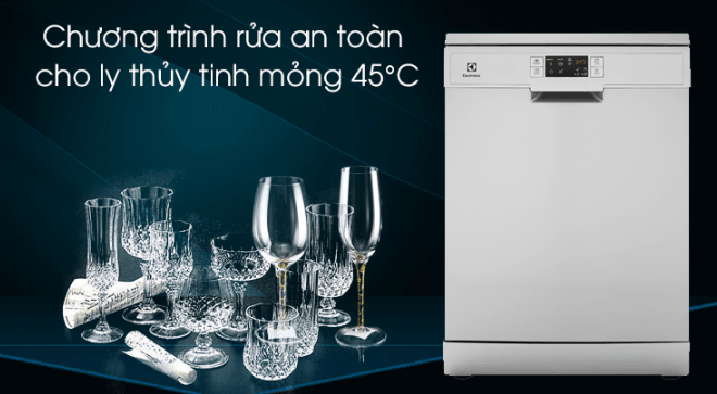 Máy rửa bát Electrolux ESF5512LOX 5 2. Sở hữu chương trình rửa an toàn cho ly thủy tinh mỏng 45 độ C