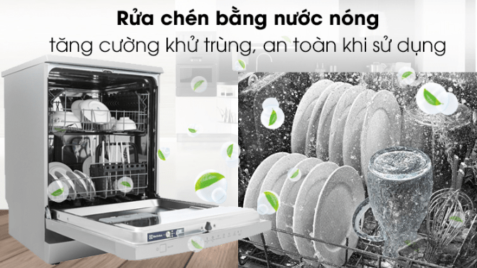 Máy rửa bát Electrolux ESF5512LOX 6 3. Rửa chén bằng nước nóng, tăng cường khử trùng