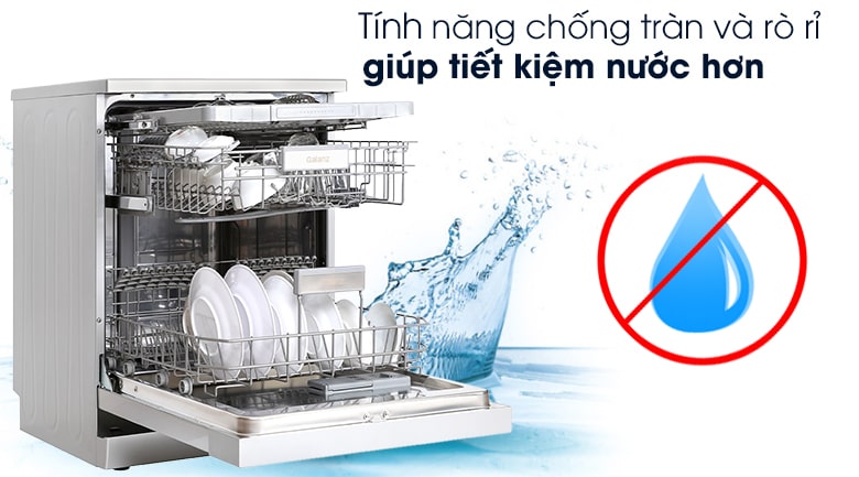 Máy rửa bát độc lập Galanz W60B1A401M-AE5(SS) 6 Tiết kiệm lượng nước sử dụng với tính năng chống tràn, rò rỉ