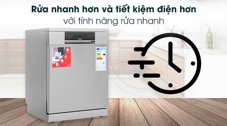 Máy rửa bát độc lập Galanz W60B1A401M-AE5(SS) 8 Máy rửa bát Galanz W60B1A401M AE5(SS) Rửa nhanh hơn và tiết kiệm điện