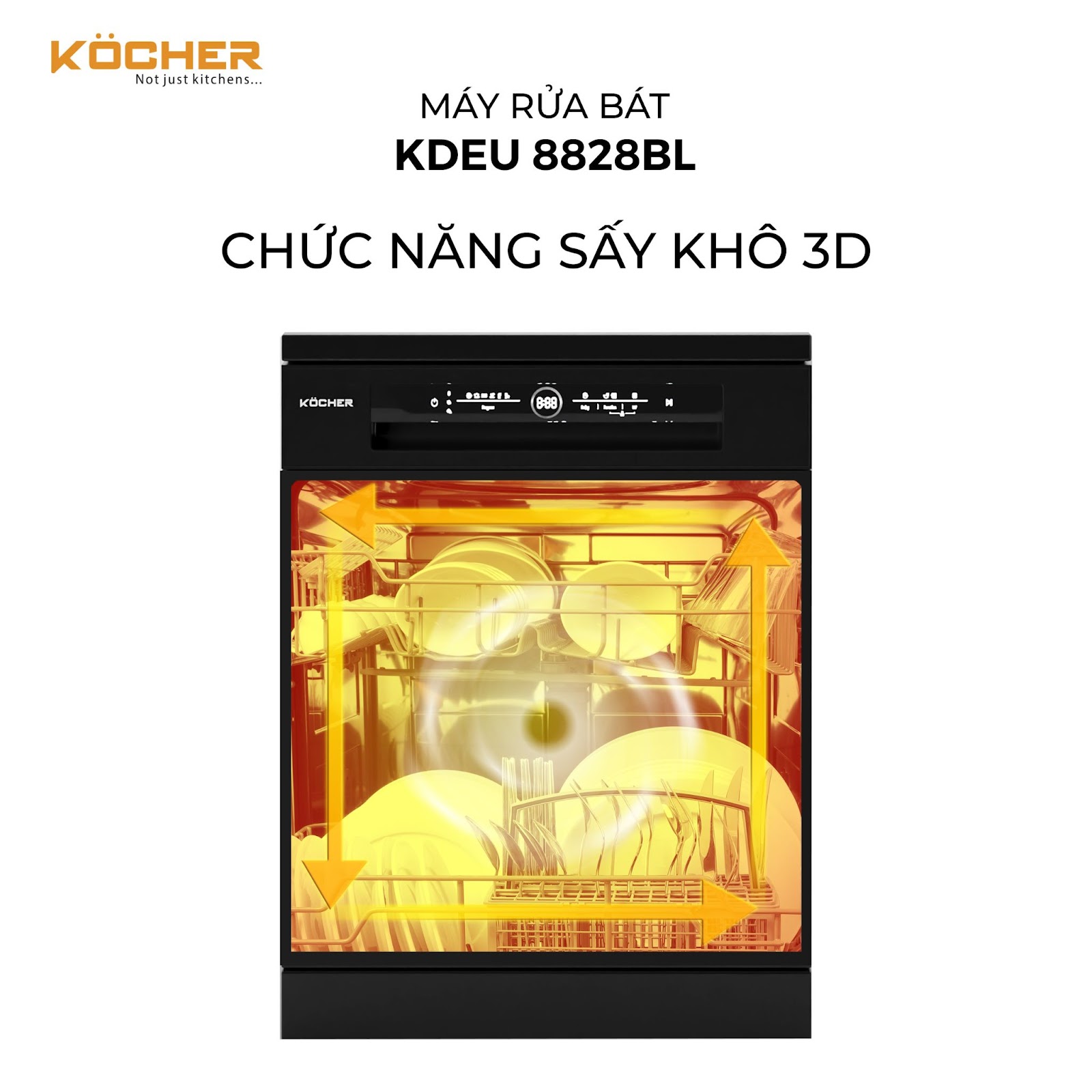 Máy rửa chén bát Kocher KDEU 8828BL 7 may rua bat kocher kdeu 8828bl 3 1