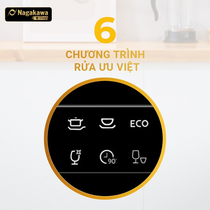 Máy rửa bát Nagakawa NK8D01M (8 bộ) 5 3. Máy rửa bát  Nagakawa giả pháp hoàn hảo cho các bà nội  trợ
