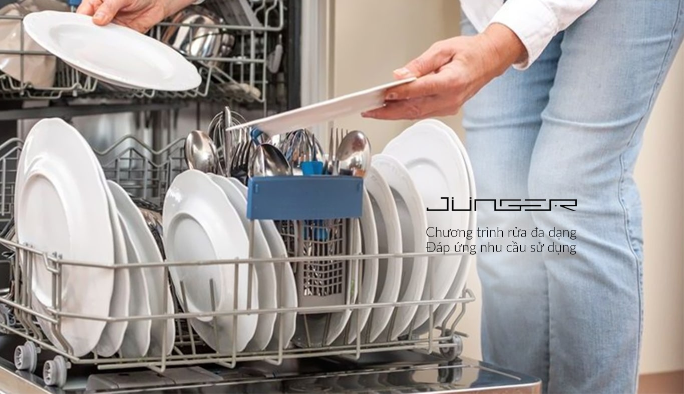 Máy rửa bát độc lập Junger MDWJ-101 7 Máy rửa bát Junger đáp ứng nhu cầu sử dụng với 7 chương trình rửa tiện ích