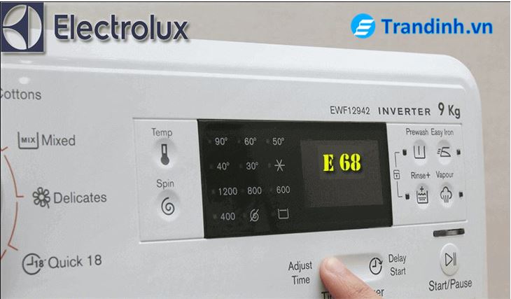 Dấu hiệu nhận biết máy sấy Electrolux báo lỗi E68