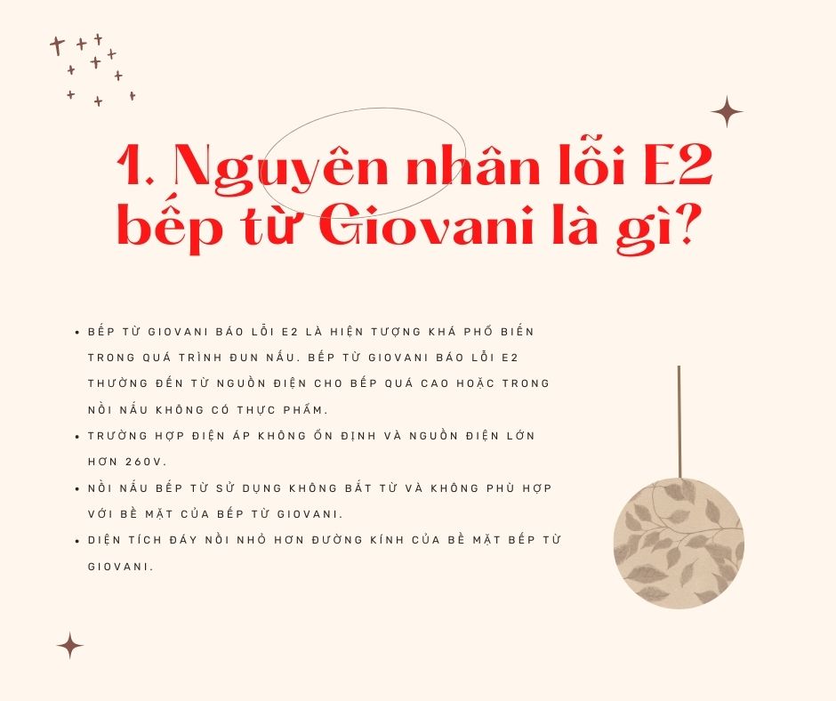 Cách khắc phục bếp từ Giovani báo lỗi E2 【Hưỡng dẫn chi tiết】 2 1. Nguyên nhân lỗi E2 bếp từ Giovani là gì?