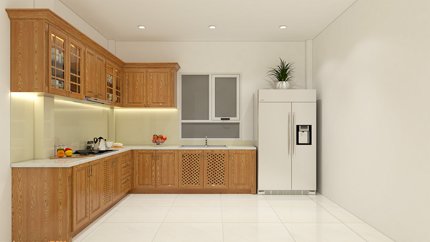 Bố trí nhà bếp chữ L theo phong thủy