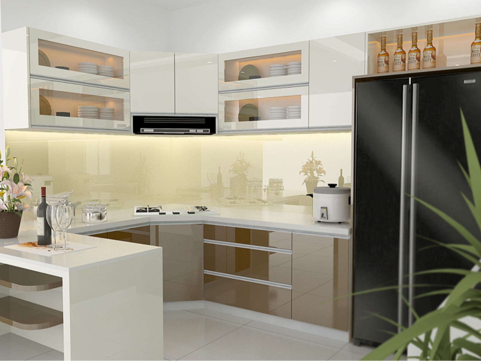 Thiết kế nhà bếp dạng chữ U theo phong thủy