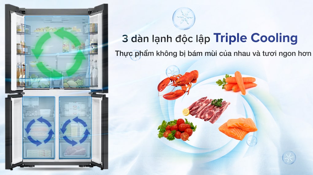 Tủ lạnh Samsung 599 lít RF60A91R177/SV : Hệ thống làm lạnh đa chiều