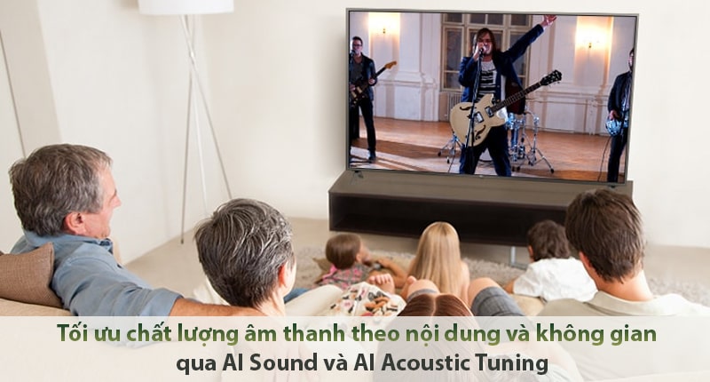 8. Tivi 4k LG 50UP7720 tối ưu âm thanh bằng trí tuệ nhân tạo qua AI Sound và AI Acoustic Tuning