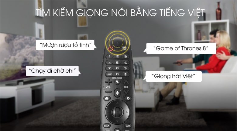 10. Tivi LG giá rẻ 50UP8100PTB hỗ trợ tìm kiếm giọng nói bằng tiếng Việt cả 3 miền Bắc, Trung, Nam