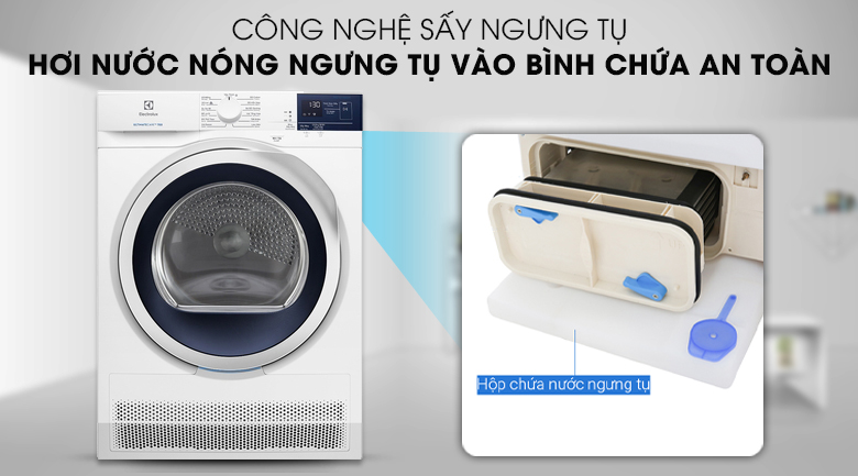 So sánh máy sấy Electrolux thông hơi và ngưng tụ 5 Máy sấy quần áo Electrolux ngưng tụ (model EDC)