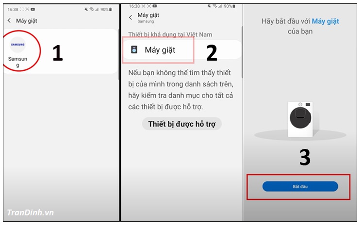Đăng ký máy giặt Samsung trên SmartThings