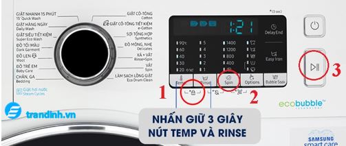 Sử dụng chức năng Chỉ Vắt để mở cửa máy giặt