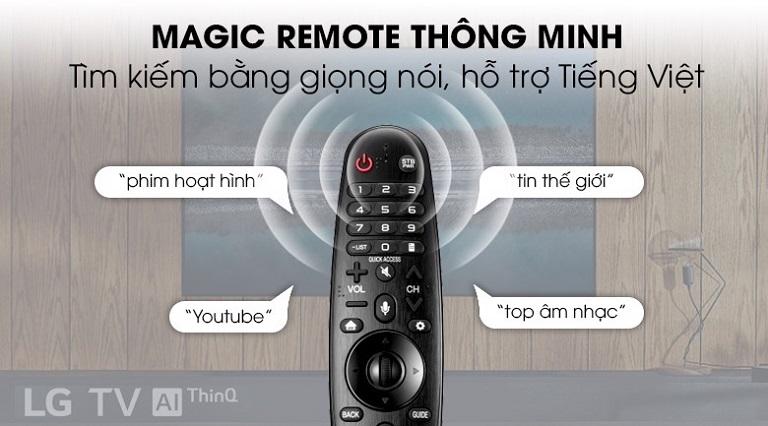 Công nghệ Magic Remote kết hợp cùng AI ThinQ hiện đại 
