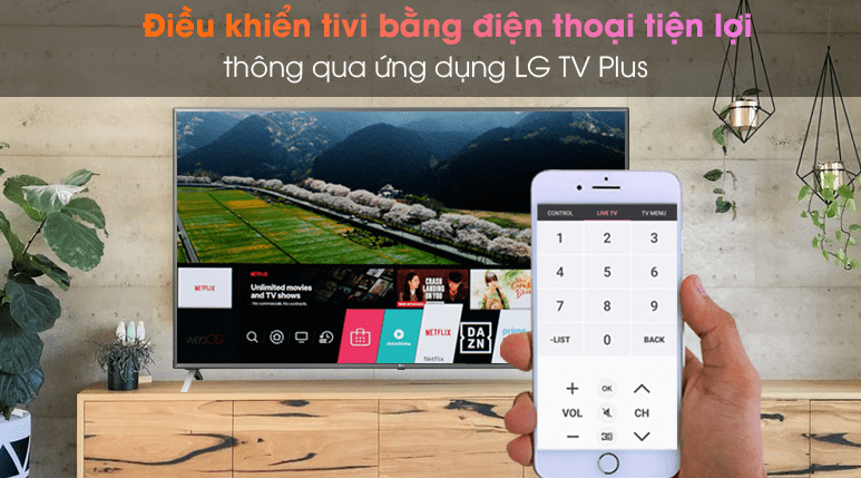 Điều khiển tivi LG bằng điện thoại với ứng dụng LG TV Plus