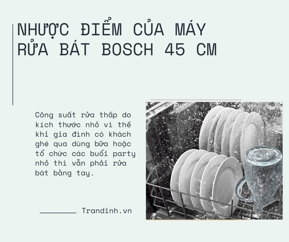 Top 3 máy rửa bát Bosch 45cm nên mua trong năm 2022 3 2. Nhược điểm của máy rửa bát Bosch 45 cm