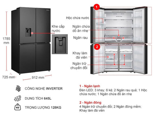 4. Tủ lạnh Casper RM-680VBW 