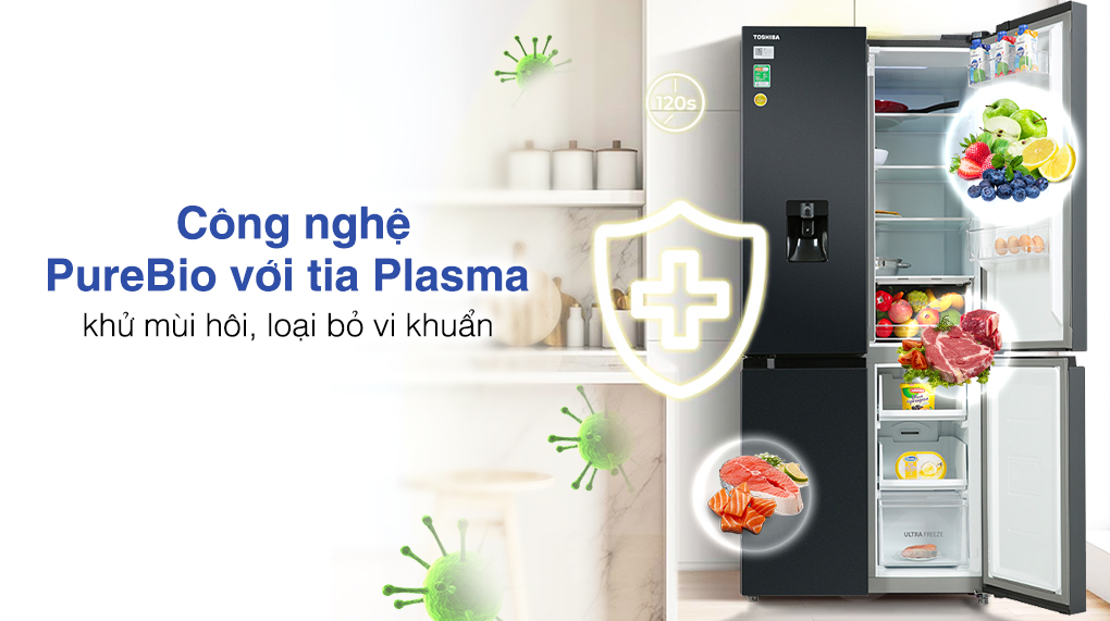 6. Công nghệ kháng khuẩn khử mùi Tủ lạnh Toshiba Multi door GR-RF605WI-PMV(06)-MG