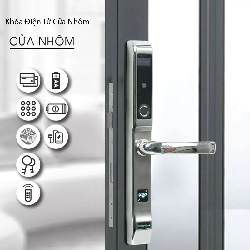 Ưu nhược điểm của khoá vân tay cửa nhôm? Có nên mua không ? 1 1. Ưu điểm của khoá vân tay cửa nhôm ?