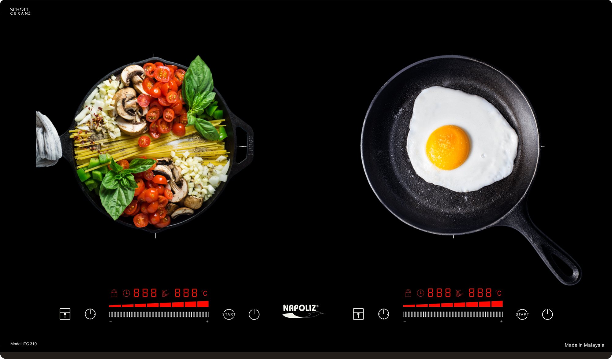 Bếp từ đôi Napoliz ITC319 3 Công nghệ inverter tiết kiệm điện vượt trội