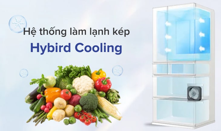 Tủ lạnh Shap SJ-SBX530V-SL với công nghệ làm lạnh đa chiều Hybrid Cooling