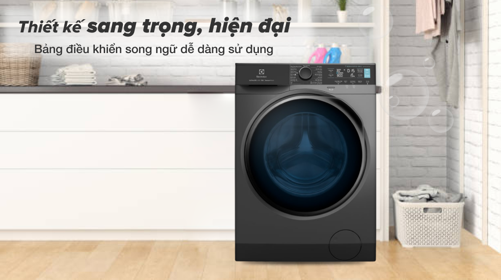 Máy giặt Electrolux EWF1141R9SB thiết kế sang trọng, hiện đại