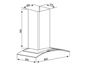 hinh anh kich thuoc lap dat may hut mui kocher k 8390 xs