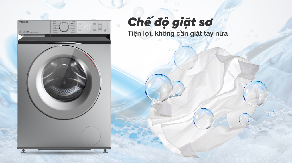 Tiện lợi cùng chế độ giặt sơ của máy giặt Toshiba inverter 9.5 kg TW-BL105A4V(SS)