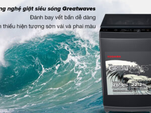 Máy giặt Toshiba 9 kg AW-M1000FV(MK) 4 Công nghệ giặt siêu sóng Greatwaves đánh bay vết bẩn dễ dàng, chống phai màu và sờn sợi vải - Máy giặt Toshiba 9 kg AW-M1000FV(MK)