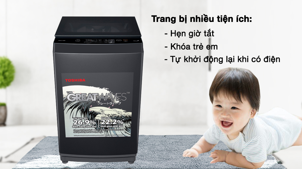 Tiện ích của máy giặt Toshiba 9 kg AW-M1000FV(MK)