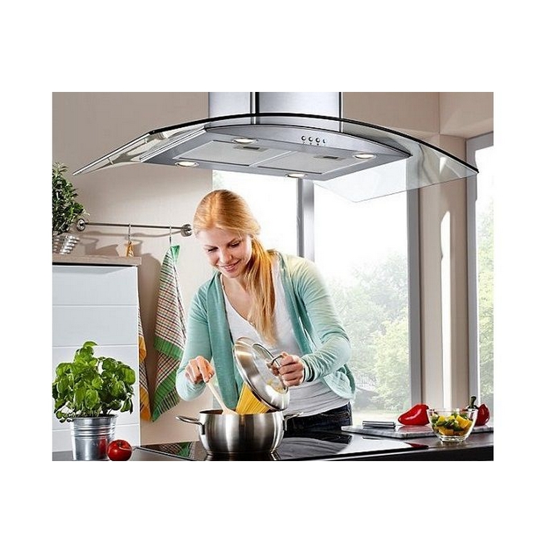 Máy hút mùi kính cong Kaff KF-IS90GH 8 4. Máy hút mùi Kaff KF-IS90GH vận hành êm ái và tiết kiệm điện năng