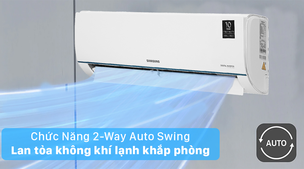 Máy điều hòa Digital Inverter AR5000H 9,000 BTu/h (F-AR09TYHQAS20) 3 F-AR09TYHQAS20 sở hữu chức năng 2-Way Auto Swing giúp máy lan toả khí lạnh đồng đều