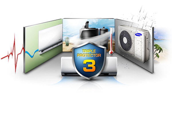 Máy lạnh Samsung AR10TYAACW20- Công nghệ Tripple Protect Plus bảo vệ máy trước điều kiện thời tiết