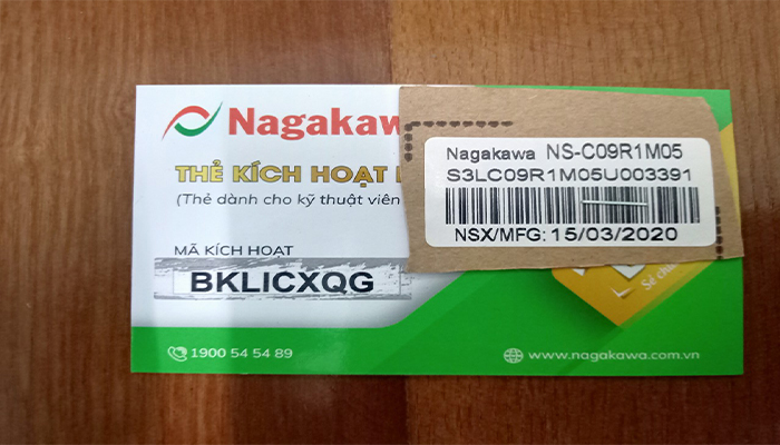thẻ bảo hành Nagakawa