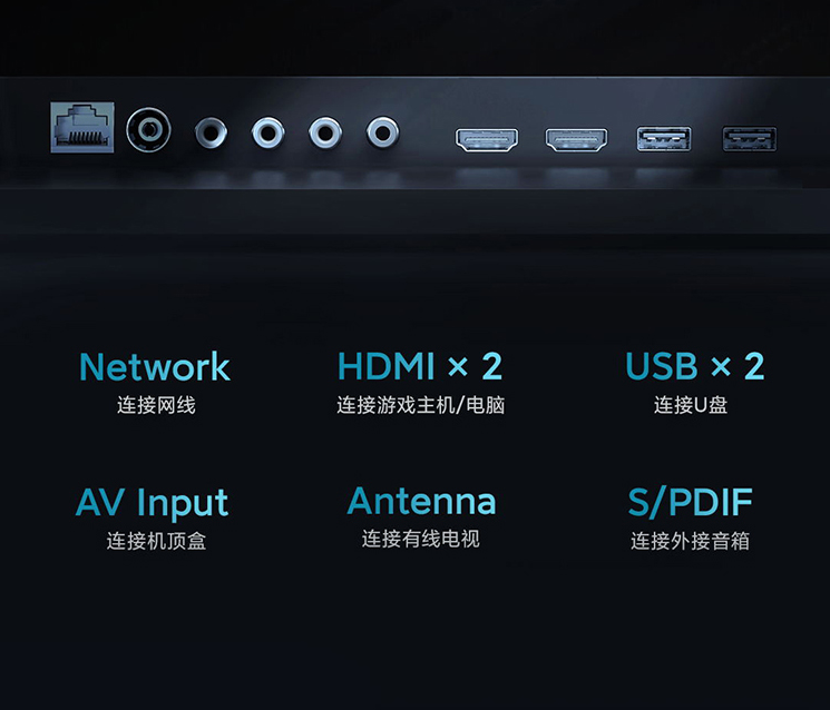 Tivi Xiaomi EA 43 2022 Series được trang bị nhiều cổng kết nối
