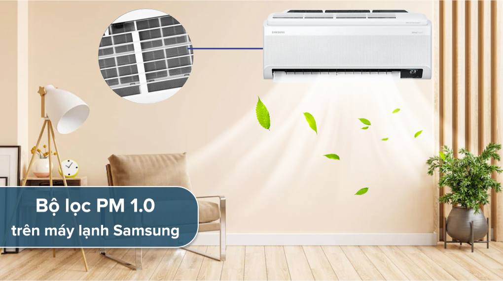 Điều hoà Samsung Inverter 1.5 HP AR13BYAAAWKNSV 3 Bộ lọc PM 1.0 Filter