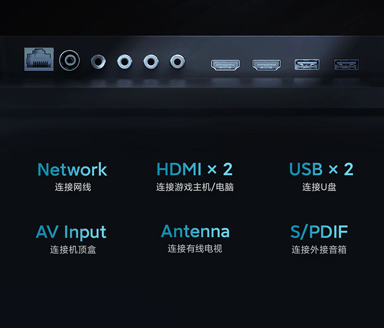 Tivi Xiaomi EA75 2022 Series được trang bị nhiều cổng kết nối
