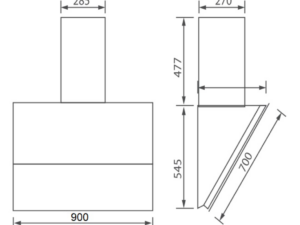 Máy hút mùi Canzy CZ 2890GH 5 kich thuoc lap dat
