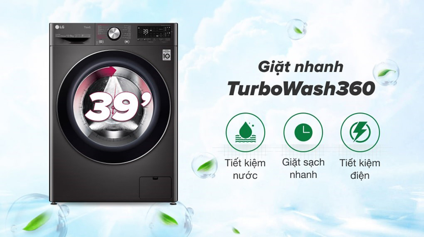 Máy giặt LG FV1412S3PA chế đô giặt nhanh Turbo
