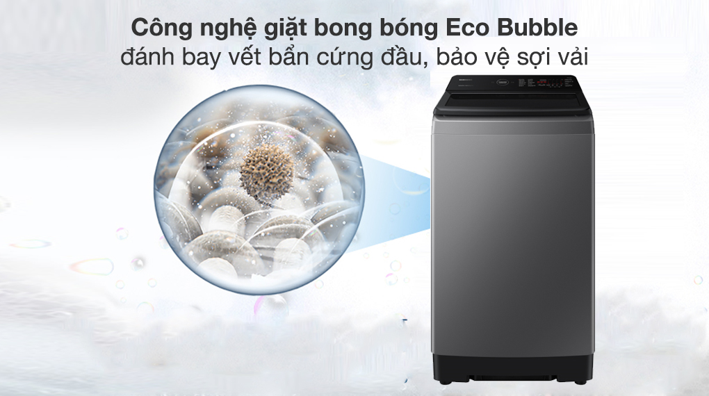 Máy giặt Samsung cửa trên WA95CG4545BDSV sở hữu công nghệ giặt bong bóng Eco Bubble