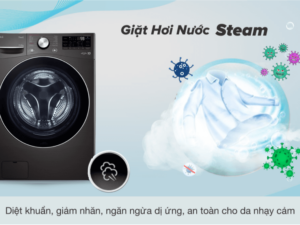 Máy giặt sấy LG Inverter 15kg F2515RTGB - Công nghệ hơi nước Steam 