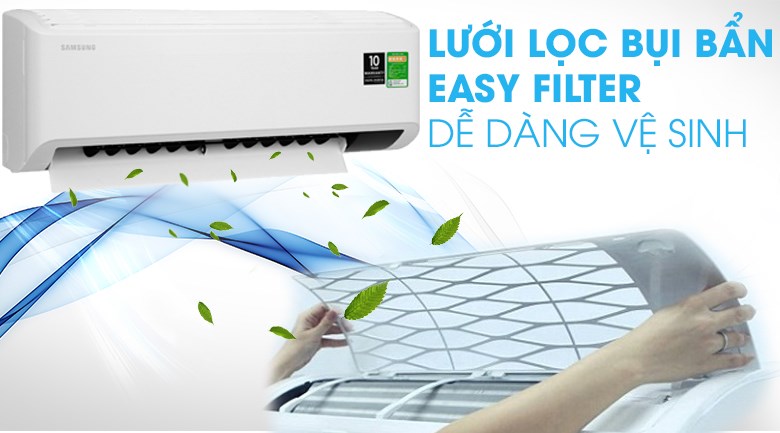 Máy lạnh Samsung Digital Inverter 9,400 BTu/h (F-AR10TYHYCW20) 6 Vệ sinh dễ dàng với lưới lọc bụi bẩn Easy Filter