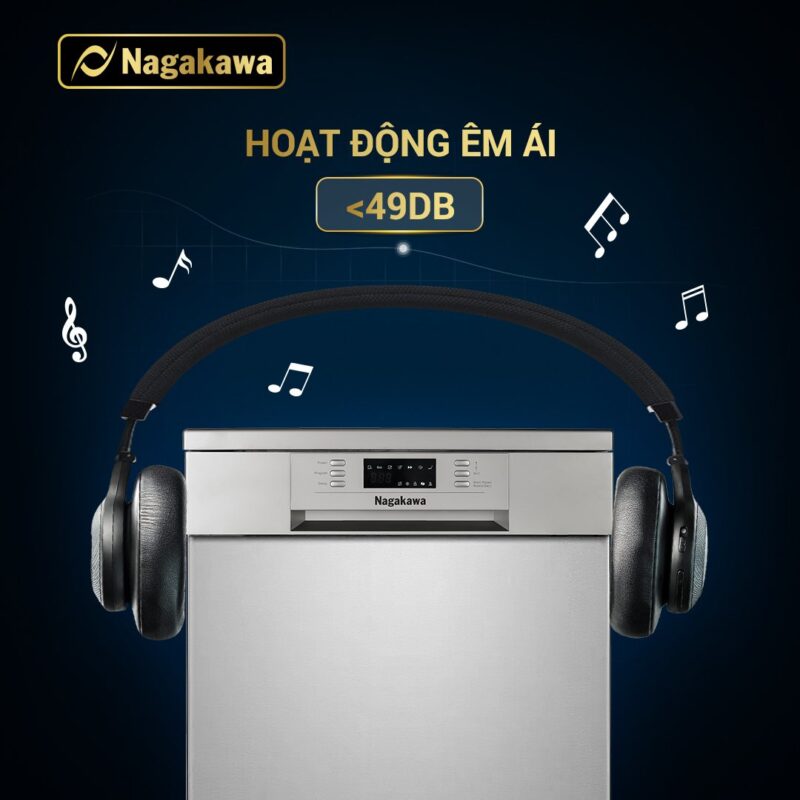 Máy rửa bát - máy rửa chén Nagakawa NAG3602M14 13 Tiết kiệm điện, nước, đồng thời có độ ồn thấp