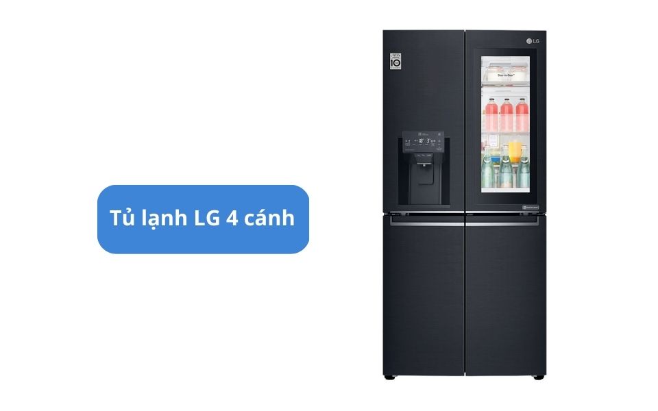 Tủ lạnh LG Inverter 496 lít Multi Door InstaView Door in Door GR-X22MBI 1 Tủ lạnh LG 4 cánh