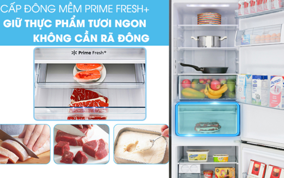 Tủ lạnh side by side panasonic ngăn đông mềm Prime Fresh+: