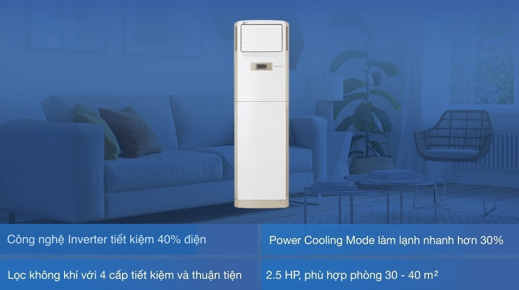 Điều hòa tủ đứng LG Inverter 2.5 HP APNQ24GS1A4 5 Máy lạnh Tủ đứng LG Inverter 2.5 HP APNQ24GS1A4, giá rẻ, chính hãng